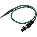 Seismic Audio - SATRXL-F2 - Green 2' XLR Female to 1/4" TRS Patch Cable