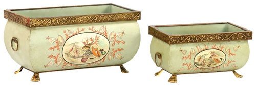 SI 84-0105 Set of 2 Coral Garden Planters
