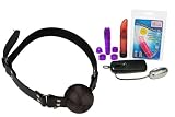 2" Black Ball Gag With D Rings Bundle - Adult Toy Sex Kit