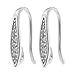 Rhodium On 925 Sterling Silver CZ Oval Shield Dangle Earring Connector Earwire Hook