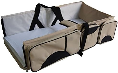 Doctor Visit Diaper Baby Travel Bag Portable Waterproof Baby Crib Folding Bed Baby Bassinet Diaper Bag MobileBro (Cream)