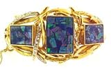 41KY03aPfzL. SL160  Vintage Diamond & Opal 18k Yellow Gold Bracelet