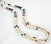 Southwestern Native American Handcrafted White Clam Shell and Turquoise 4 Strand Necklace in Sterling Silver, 12 Kt Gold, by Tommy Singer, #8847