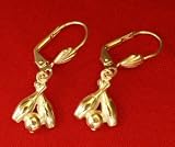 Crossed Bowling Pins Gold Dangle Earring
