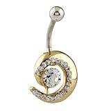 Pugster Mother's Day Jewelry Circle Button Navel Body Jewelry Dangles Belly Ring