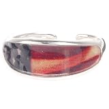 Sterling Silver American Flag Toe Ring