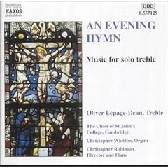 An Evening Hymn - Works for Solo Treble