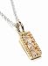 Diamond Pave Set on Three Stone Pink Gold Pendant Necklace with Fine Millgrain Edge, 14k White Gold 18 Chain (T.w 0.20)