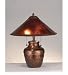 Arts And Crafts 2 Bulb Mica Conical Table Lighting Fixture