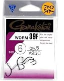 がまかつ(Gamakatsu) WORM 39F(5本入り) ブラック #6 66209