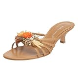A. Marinelli Women's Mari Low Flower Sandal,Camel,12.5 M