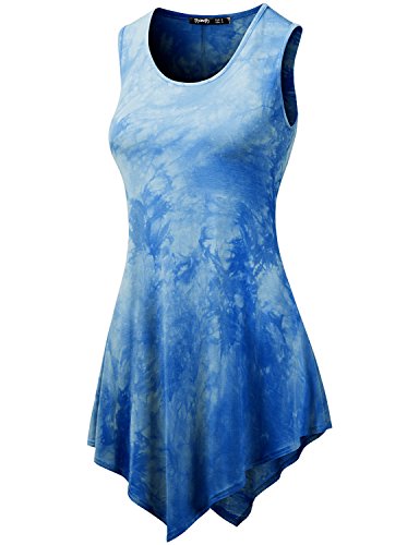 Thanth Womens Slim Fitted Tie Dyed Tunic Top With Various Hem
