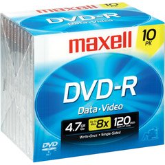 Maxell 638004 4.7GB 16X DVD-R - 10 Pack