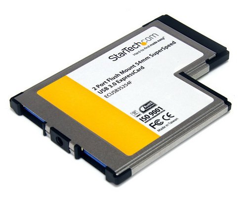 StarTech.com 2-Port Flush Mount ExpressCard 54mm SuperSpeed USB 3.0 Card Adapter (ECUSB3S254F)
