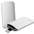 Shop4 White Leather Pouch Case with Pull Release Tab For iPhone 4 / 4S Mobile Phone