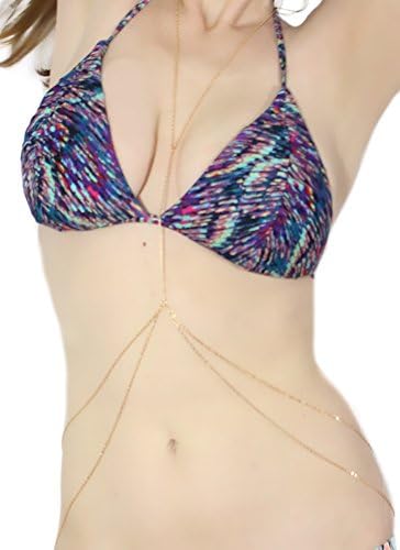 Roxy Lux Body Jewelry, Double Chain Style Bikini Competition Pool Party Chains Necklace Belt