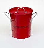 ICD Compost Bucket with Lid - NEW STYLE with removable inner liner, Chilli Red