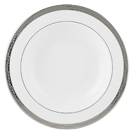 Lenox Landmark Platinum 9-Inch Platinum-Banded Fine China Pasta Rim Soup Bowl, Set of 4 by Lenox