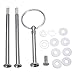 Happy Will 3 Tier Round Metal Cake Stand Holder Heavy Duty Fruit Plate Handle Fittings Hardware Rod with Stylus (Silver)