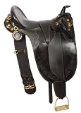 Black Australian Saddle Horn Stirrups Over Girth 18 19 20