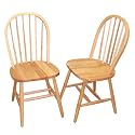 Natural Spindle Windsor Chair-Set of 2