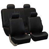 FH-PU005114 Exquisite Leatherette Seat Covers front airbag compatible and rear split Black