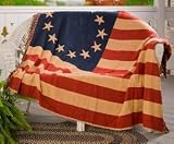 Old Glory 50" X 60" Woven Patriotic American Flag Throw Quilt