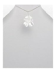 Flower Pendant Necklace In 92.5 Sterling Silver