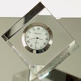 Click here to buy GEOMETRIC CRYSTAL CLOCK by Godinger.