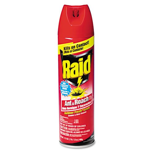 Raid Products - Raid - Ant and Roach Killer, 17.5-oz. Aerosol Can - Sold As 1 Each - Extremely fast knockdown. - Kills a broad range of crawling insects. - Contains active ingredients for rapid kill action and residuals to keep killing for up to four weeks. - Light, outdoor fresh scent. -