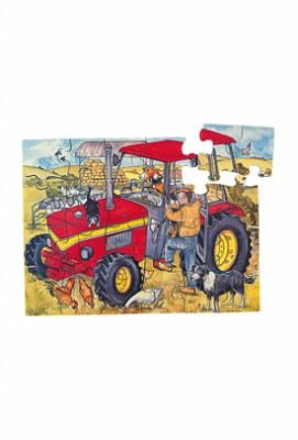 Childrens Toyshop  Toys : 24 Piece Children's Thick Hand Cut Wooden Activity Puzzle - Tractor - Wooden Toy