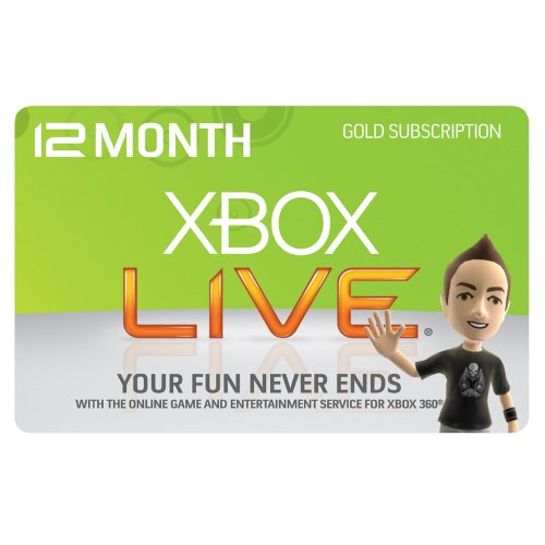Xbox 360 12 Month Live Gold Card