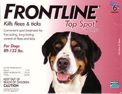 Merial Frontline Top Spot Flea and Tick Control for 89-to-132-Pound Dogs and Puppies, 6 Doses