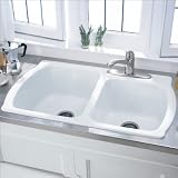 American Standard 7048.804.021 Chandler Double Bowl Kitchen Sink with Four Hole Configuration