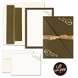 (Price/Pack)Masterpiece Studios 2150039 Brown Swirl Folder Invitation And Note Card Kit