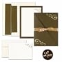 (Price/Pack)Masterpiece Studios 2150039 Brown Swirl Folder Invitation And Note Card Kit