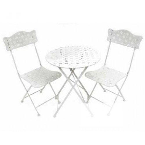 STAR - Metal Garden Bistro Table and Two Chairs - Cream top Bistro sets STAR - Metal Garden Bistro Table and Two Chairs - Cream picture