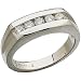 14k Platinum Round Cut Diamonds Men's Band