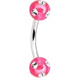 Acrylic Pink Clear Multi Gem Eyebrow Ring 5/16"