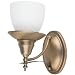Globe Merlot One-Light Upward Wall Sconce, Antique Brass with Opal White Globe #61743