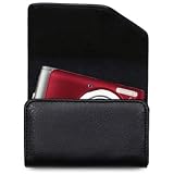 CANON POWERSHOT A3100 IS PREMIUM PU LEATHER HORIZONTAL CAMERA CASE / COVER / POUCH WITH BELT LOOP - BLACK PART OF THE QUBITS ACCESSORIES RANGE
