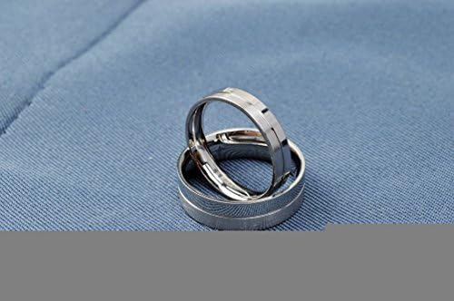 Jewelryfinds Europe Japan And South Korea A Couple Matte Titanium Steel Circular Silver Rings Halloween Prom
