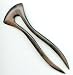 6 inch Hair Fork "Ursula" Style Natural Macassar Ebony Wood