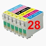 4 Full Sets + 4 Extra Black Inks : 28 High Capacity Compatible Ink Cartridges Multipack T0807 - T0801 T0802 T0803 T0804 T0805 T0806 for Epson Stylus Photo R265 R360 R285 RX560 RX585 RX685 P50 PX650 PX660 PX700W PX710W PX720WD PX800FW PX800FW PX810FW PX820FWD Printers