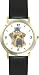 Gray Tabby Kitten on Shar pei JP Dog - WATCHBUDDY&reg; DELUXE TWO-TONE THEME WATCH - Arabic Numbers - Black Leather Strap-Size-Large ( Men's Size or Jumbo Women's Size )