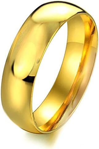 JSea Jewelry 317L Stainless Steel Gold Tone Rings Set for Couples,Wedding Bands for His and Her(M,9)