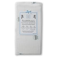 SwaddleDesigns Lightweight Marquisette Swaddling Blanket - Blue Striped Fish