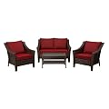 Outdoor Patio Home Rolston Wicker 4-pc. Deep Seating Set - Red