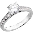14K White Gold Diamond Engagement Ring Semimount - 0.33 Ct. - DOES NOT INCLUDE CENTER STONE
