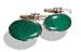 Solid Silver Oval Green Malachite Men's Cufflinks